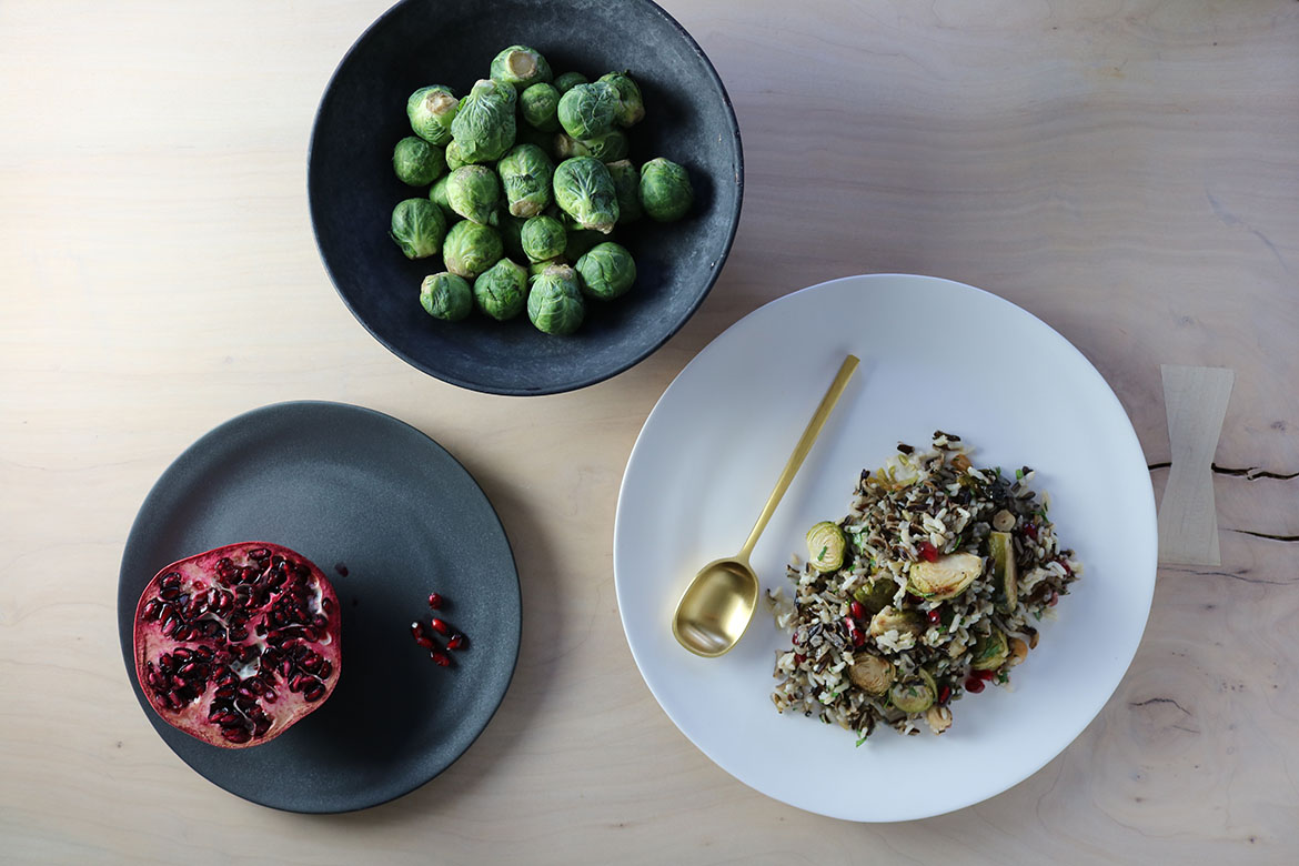 Brussels Sprout Pomegranate Wild Rice