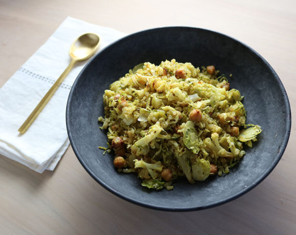Shaved Brussel Sprout Cauliflower Quinoa