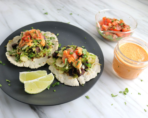 Brussels Sprout Sweet Potato Tacos