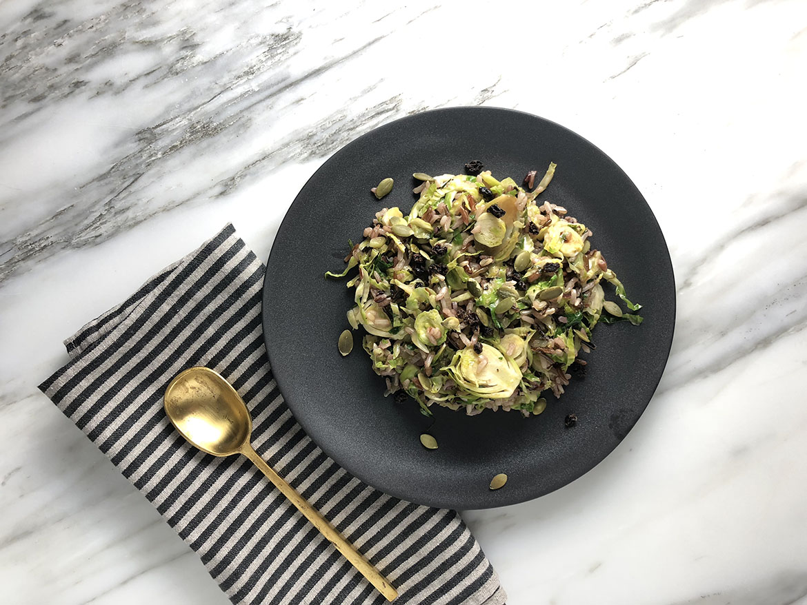Herbed Brussels Sprout Wild Rice