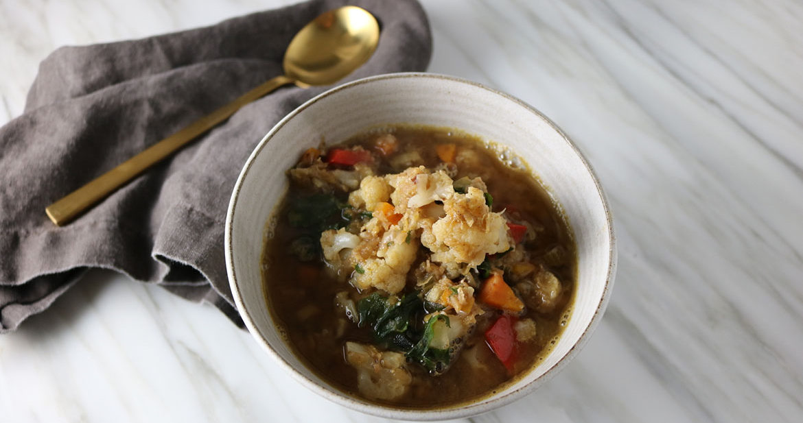 Curried Red Lentil Veggie Soup