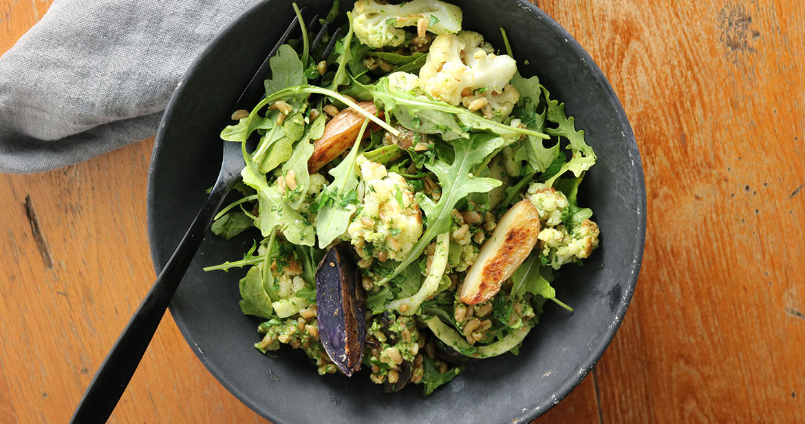 Pesto Veggie Farro Salad